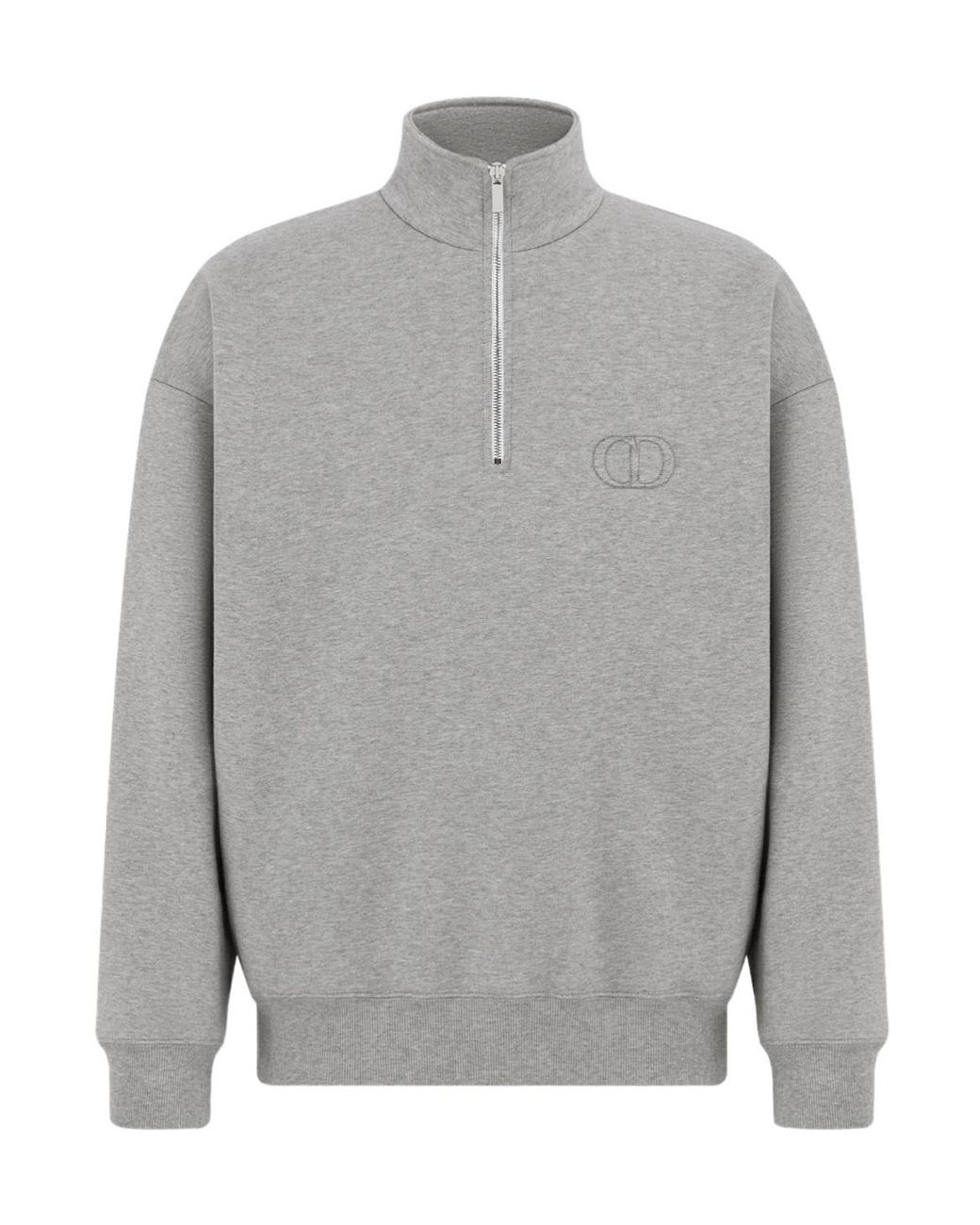 Dior Homme High Neck Zip Detailed Sweatshirt in Gray for Men | Lyst
