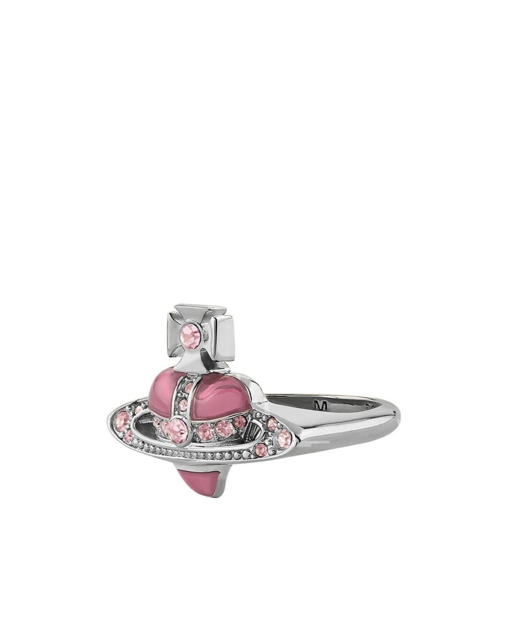 Vivienne Westwood Pink New Diamante Heart Ring