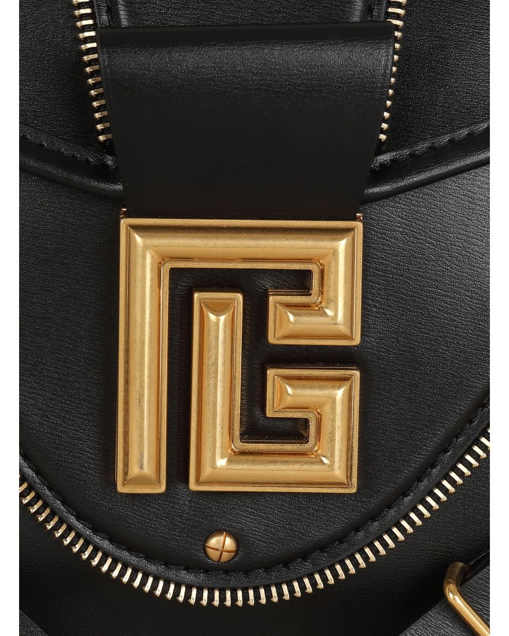 Balmain Black Smooth Leather Blaze Bag