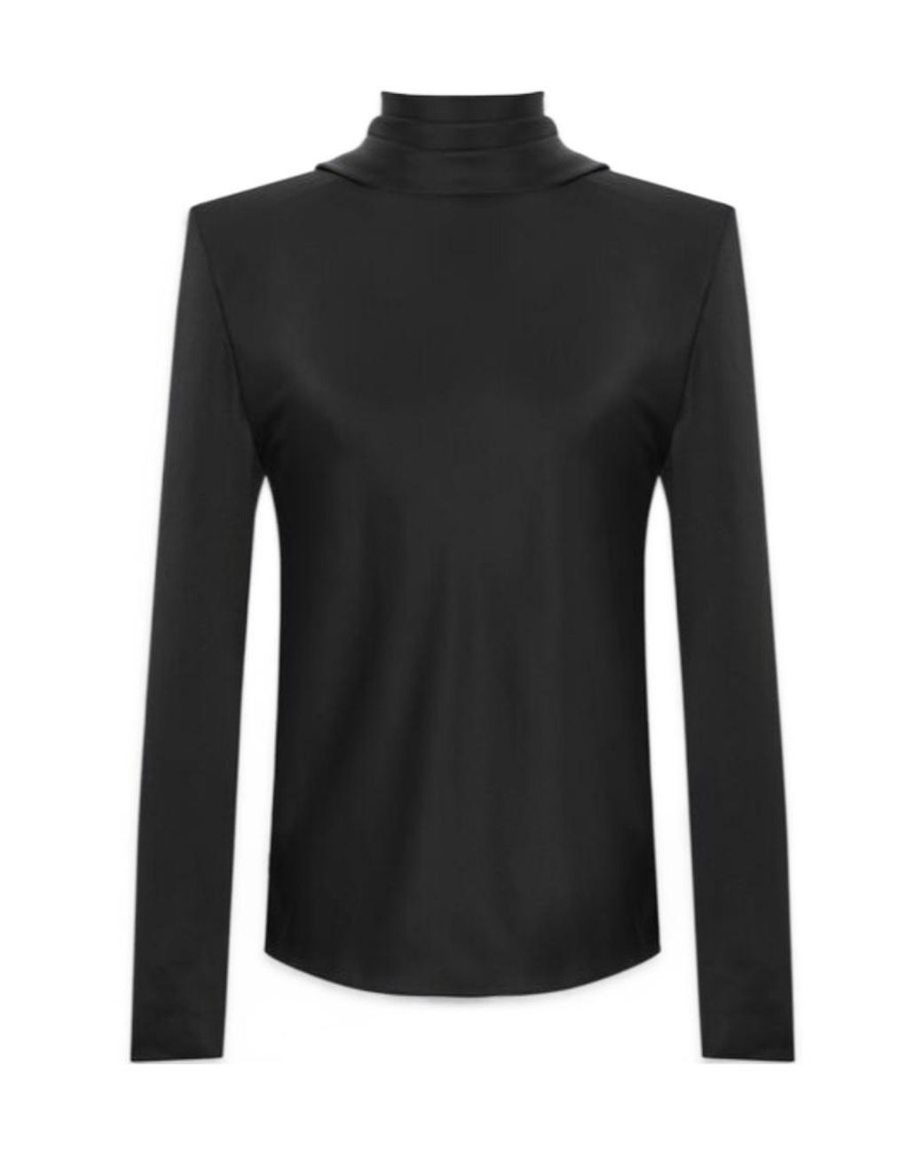 Saint Laurent Black Cowl-Back Long-Sleeved Blouse