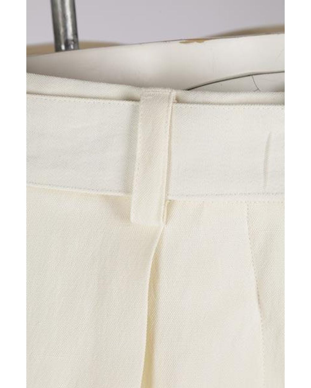 Jil Sander White High Waist Wide Leg Trousers