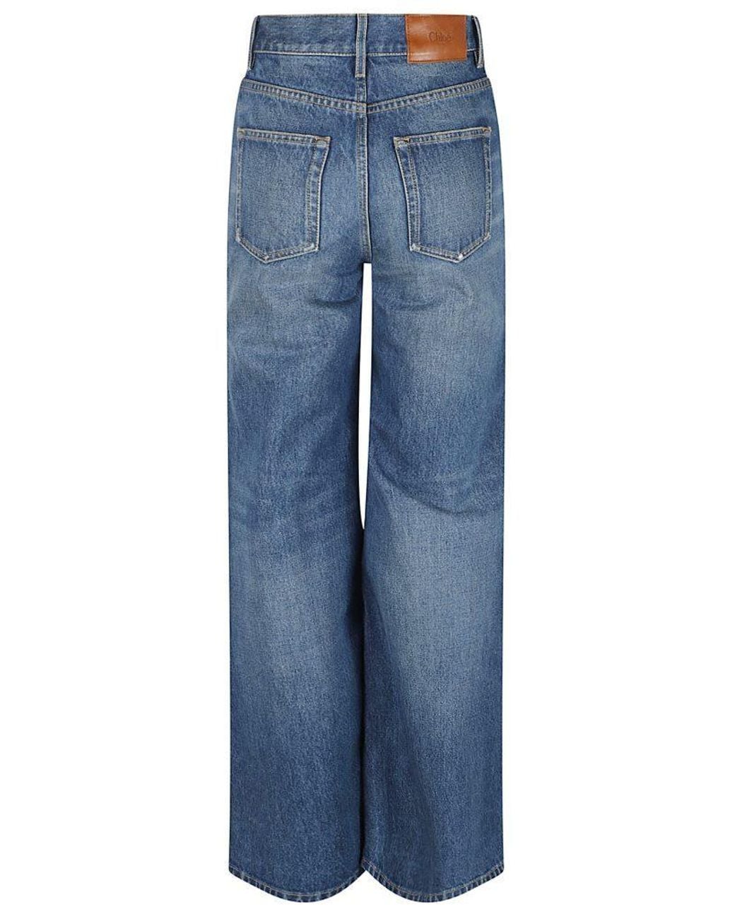 Chloé Blue Chloé Logo Patch Straight-Leg Jeans