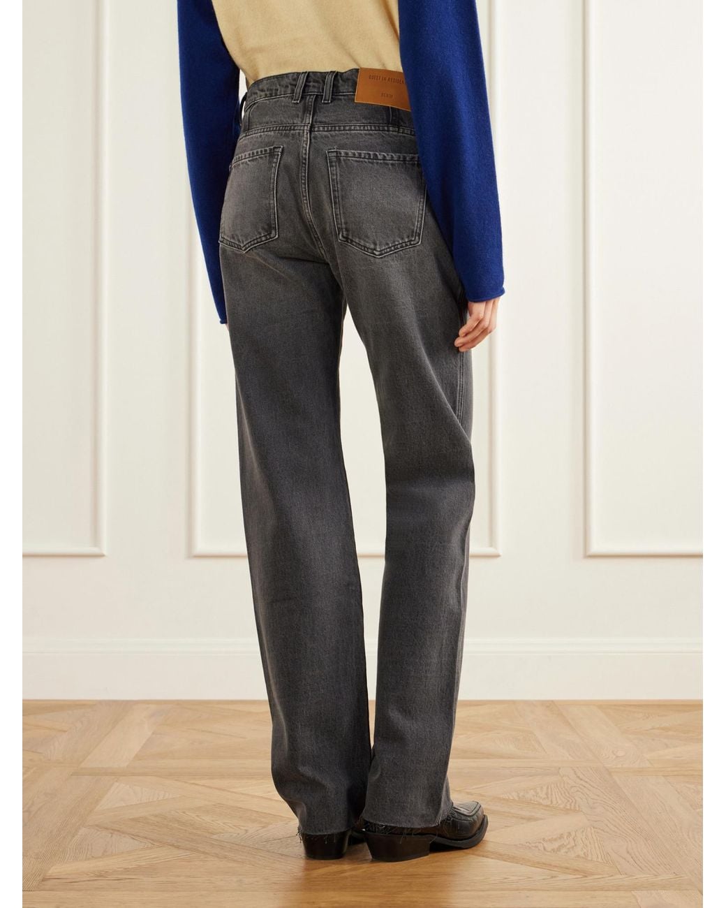 Guest In Residence Gray Relaxed Straight-Leg Jeans