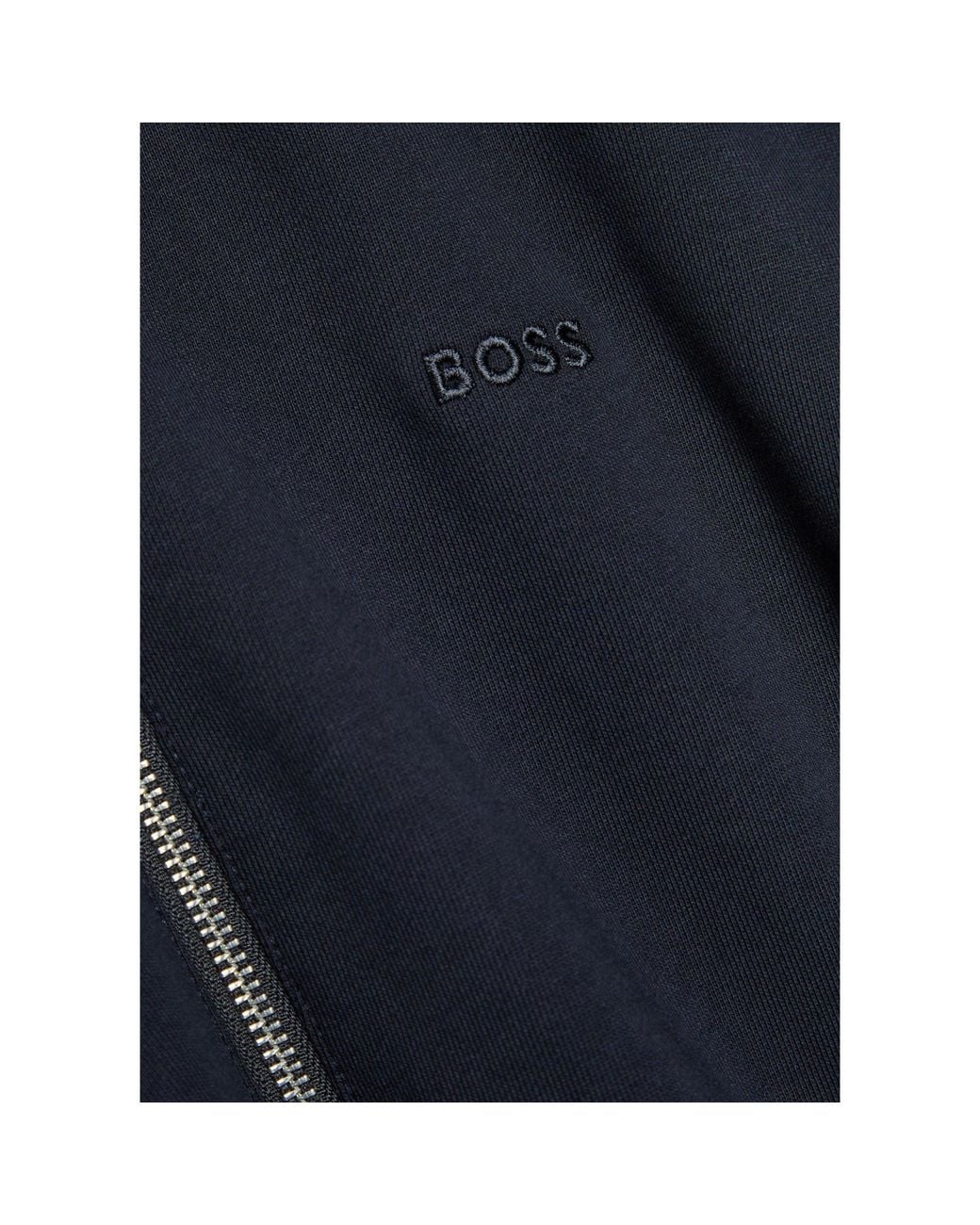 Boss Blue Spence Cotton Zip Hoodie for men
