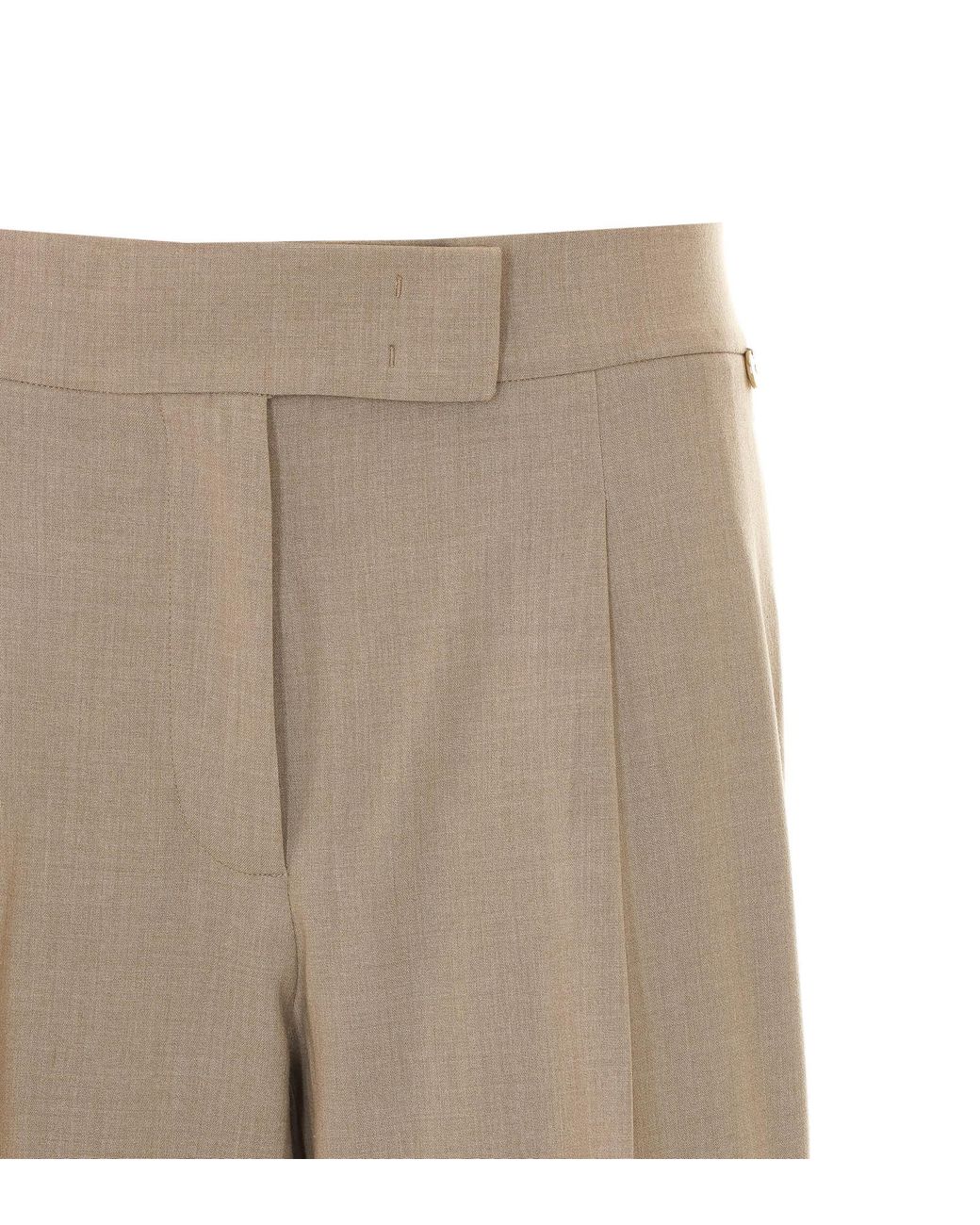 Liu Jo Natural Pleated Cuffed Pants