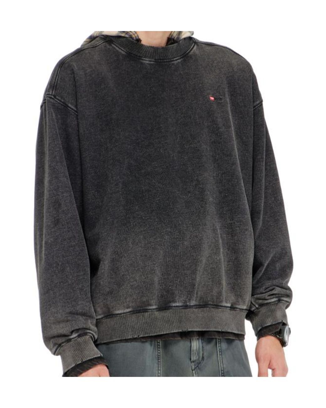 DIESEL Gray Crox Faded Sweatshirt for men