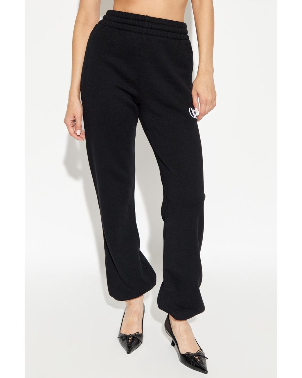 Off-White c/o Virgil Abloh Black Logo Embroidered Straight Leg Pants