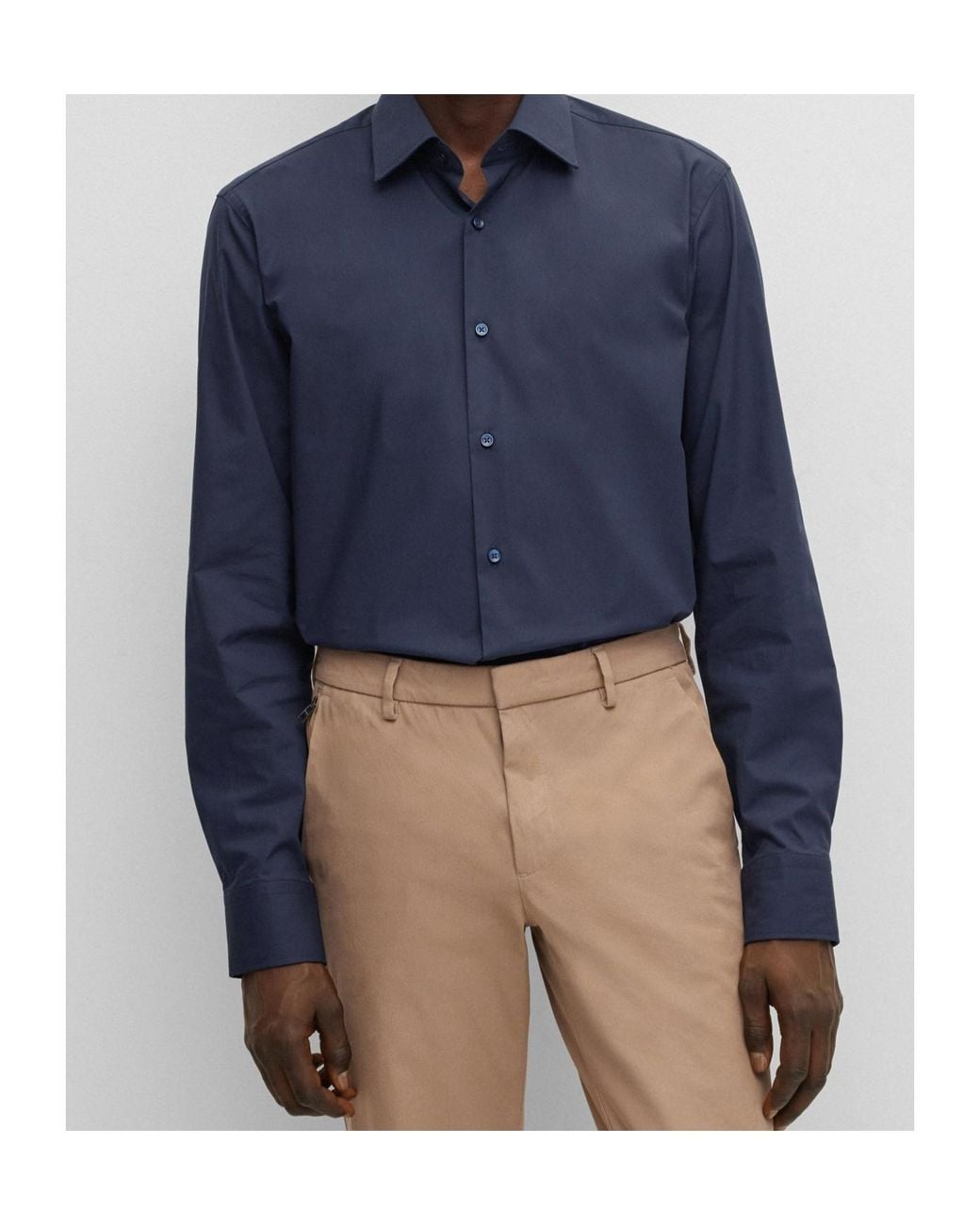 Boss Blue Boss Regular-Fit Poplin Shirt for men