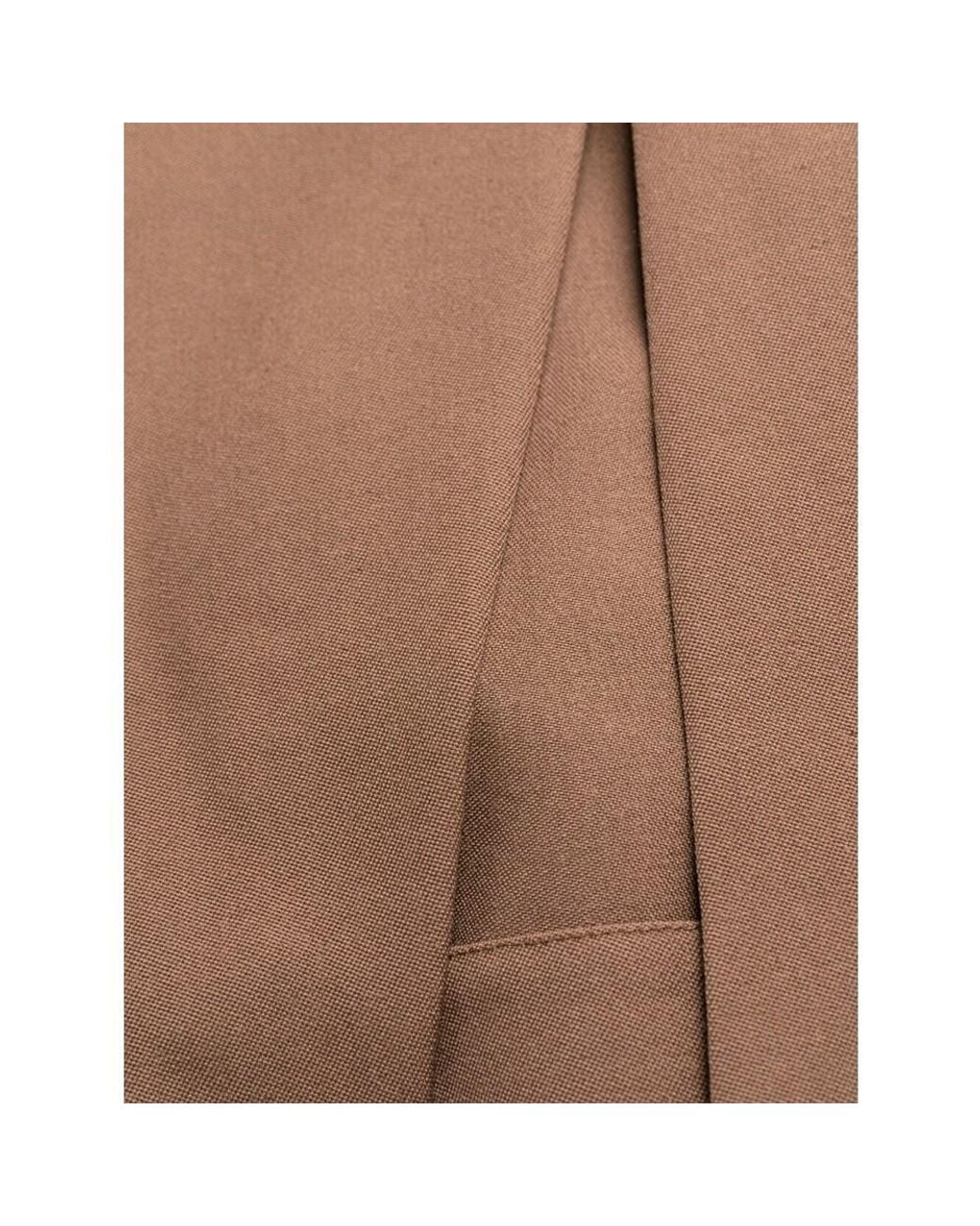 Balmain Brown High Waist Slit Detailed Trousers
