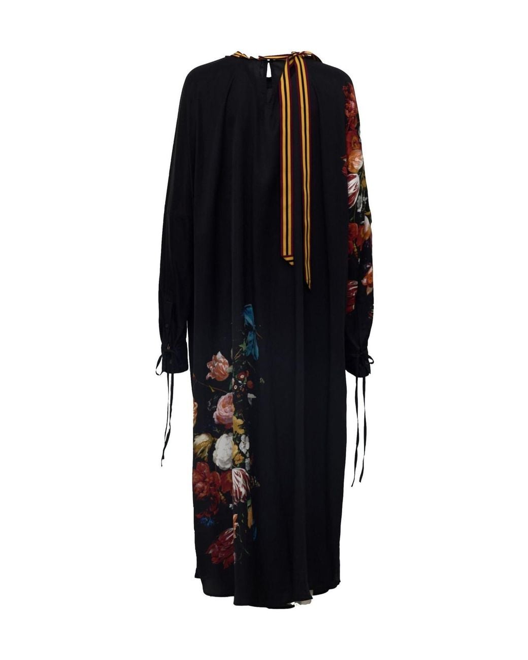 Dries Van Noten Black Daftan Floral Maxi Dress