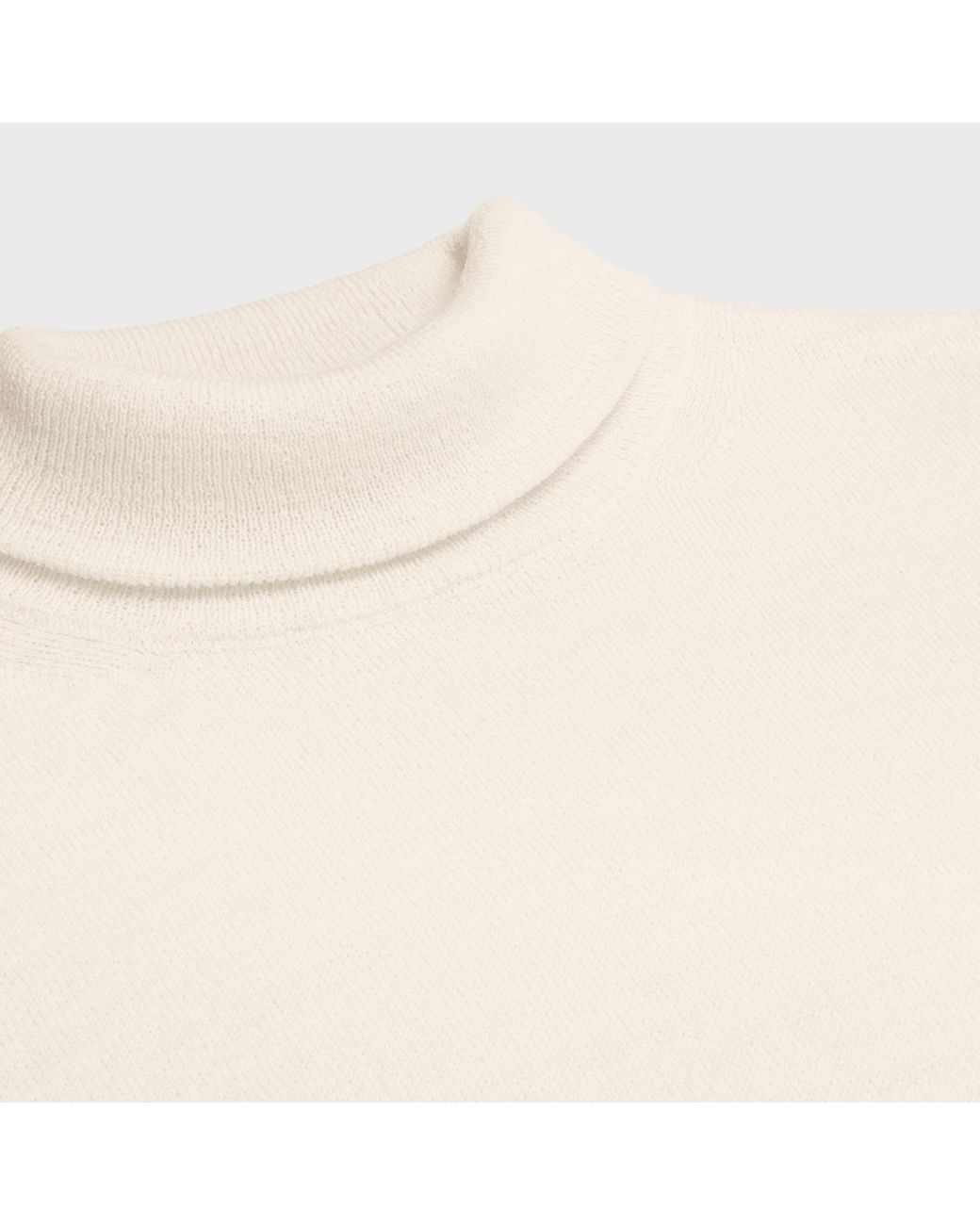 Céline White Sleeveless Turtleneck Sweater