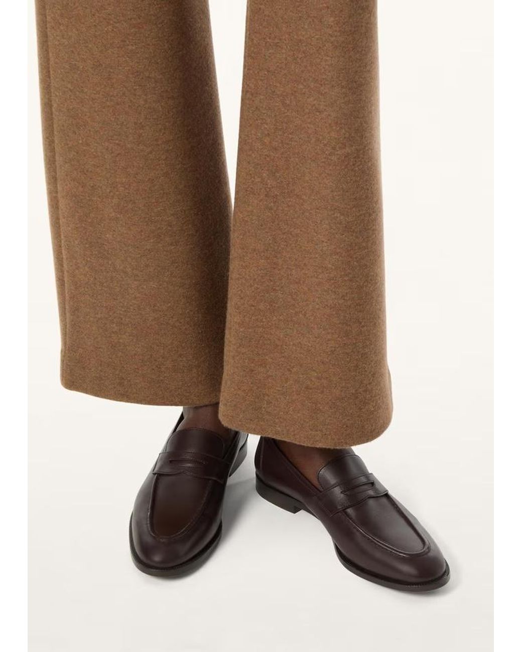 Loro Piana Brown Sergio Leather Loafers