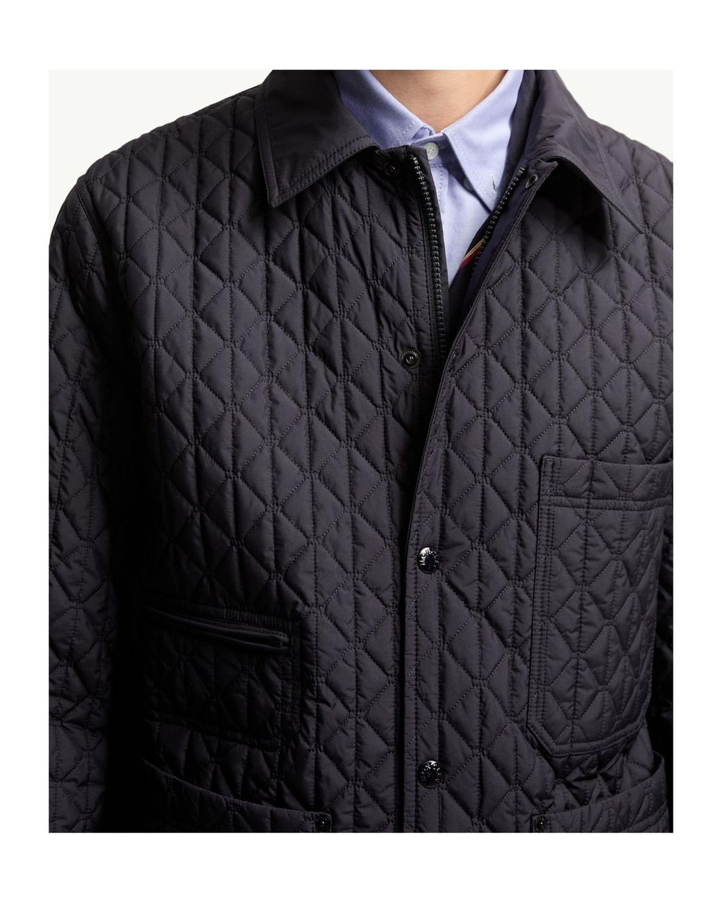 Moncler Gray Theoline Diamond-Quilted Padded Mid-Length Jacket for men