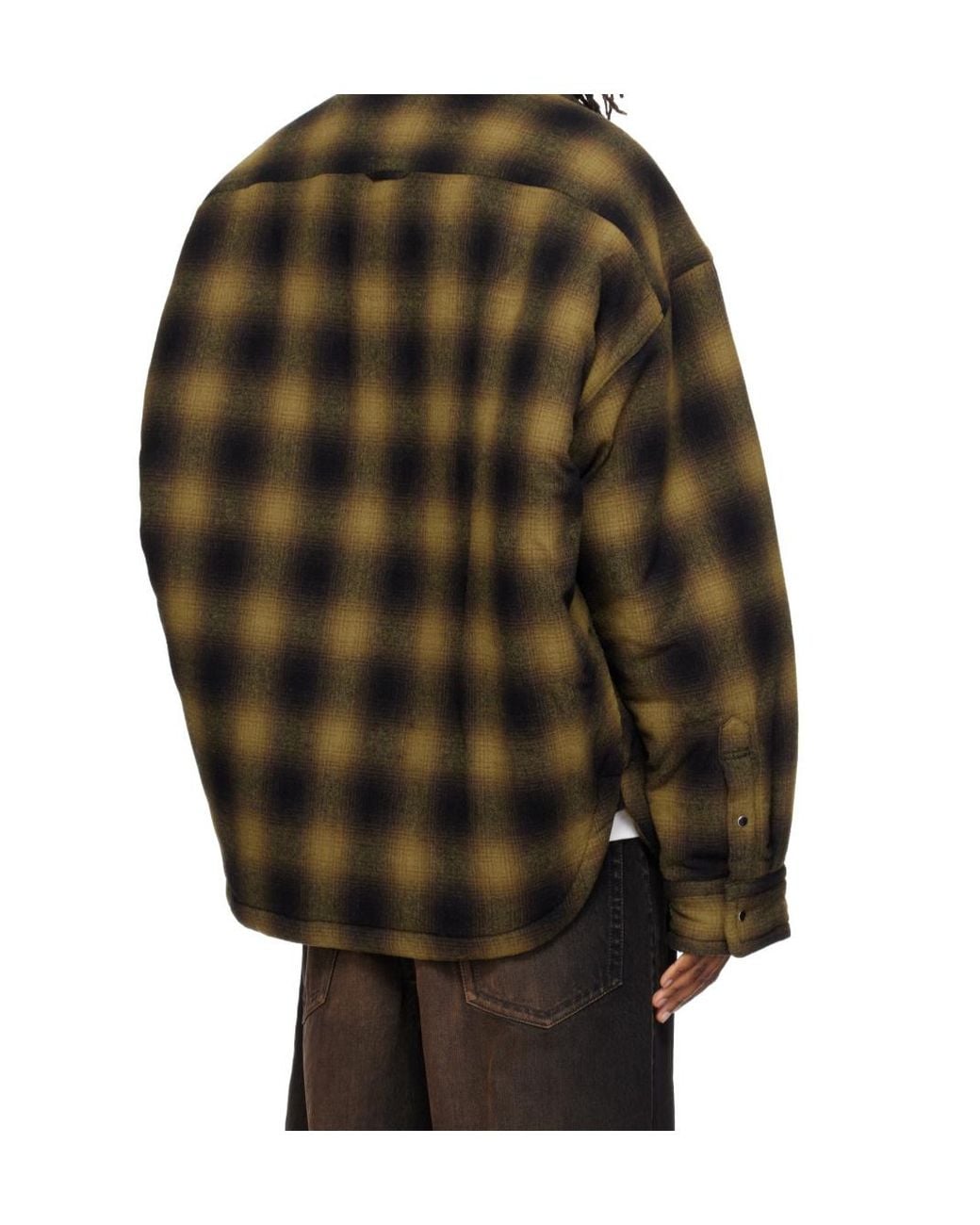 Maison Mihara Yasuhiro Black Long-Sleeved Plaid Padded Jacket for men