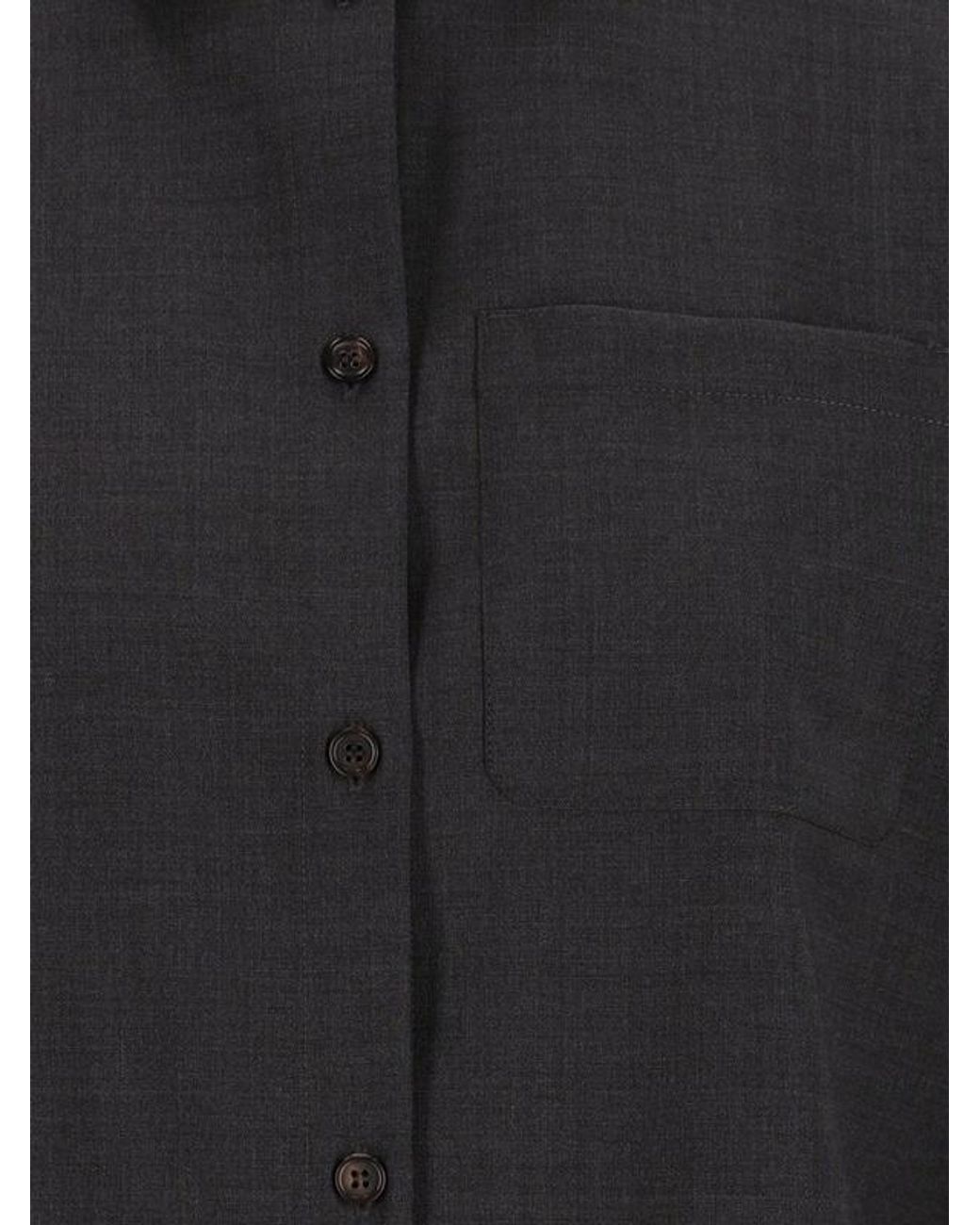 Max Mara Gray S Longline Button-Up Shirt