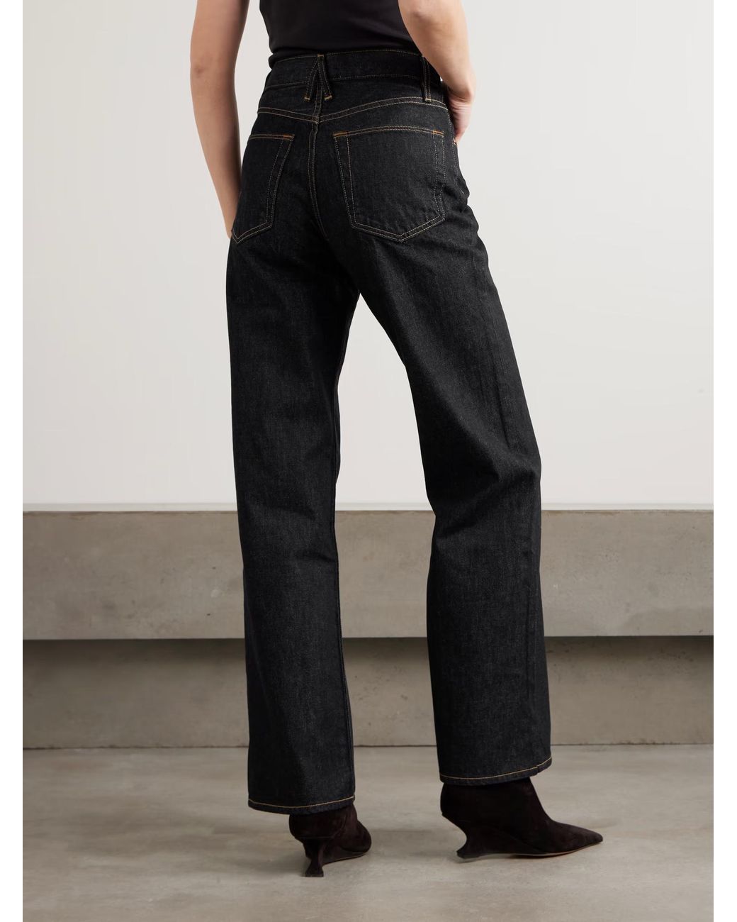 SLVRLAKE Denim Black Grace High-Waisted Wide-Leg Jeans