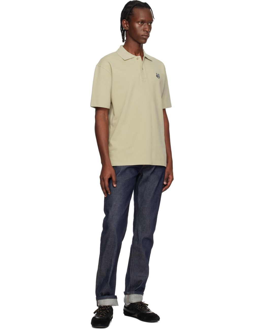 Maison Kitsuné White Maison Kitsuné Fox Head Comfort Polo Shirt for men