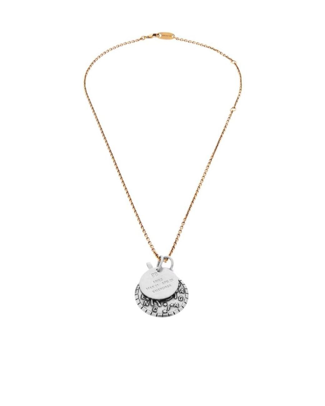 Balenciaga Metallic Horoscope Aries Necklace