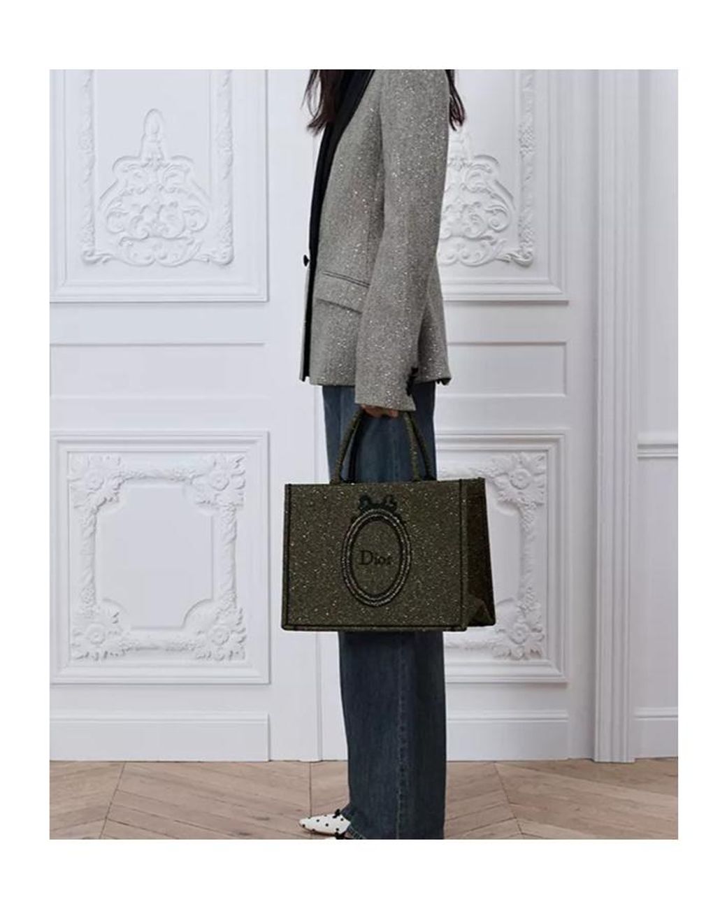 Dior Green Medium Book Tote With Strap