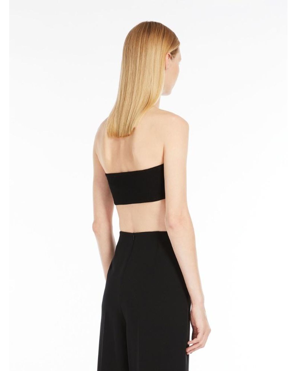 Max Mara Black Embroidered Lingerie Top