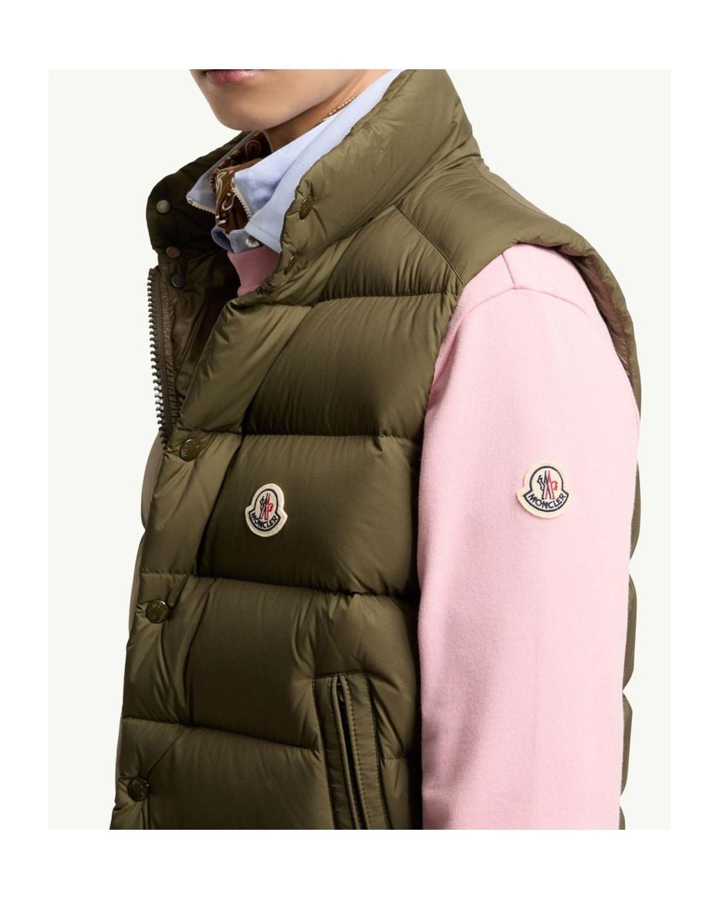 Moncler Green Tibb Zip-Up Padded Gilet for men