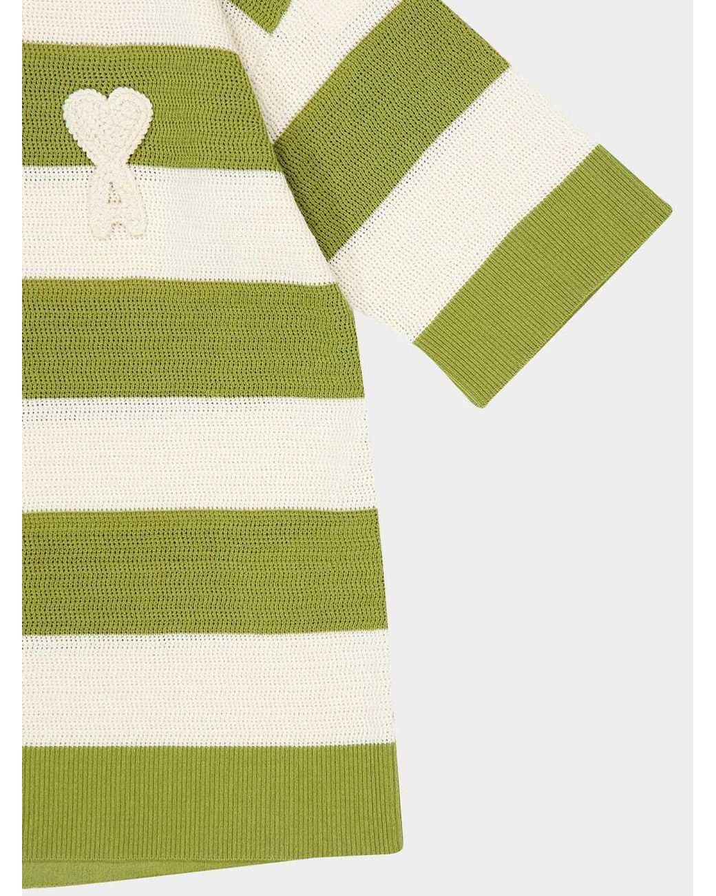 AMI Metallic Ami Ami De Coeur Short Sleeved Polo Shirt