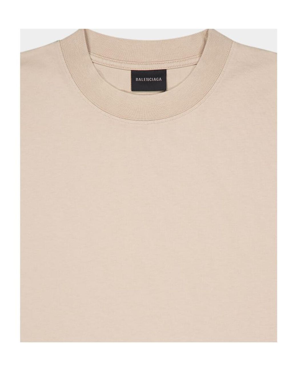 Balenciaga Natural Logo Embellished Large Fit T-Shirt