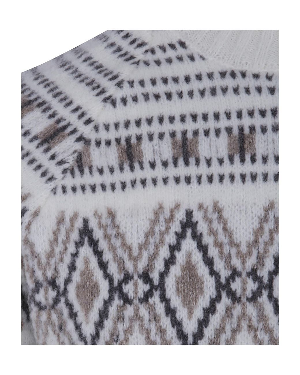 Barba Napoli Gray Jacquard Embroidered Turtle Neck Sweater for men