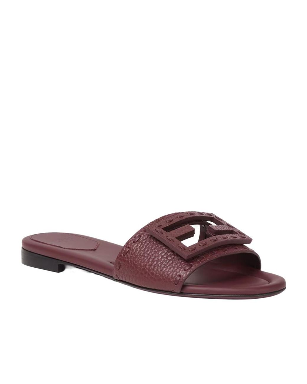 Fendi Brown Baguette Ff Slip-On Slides