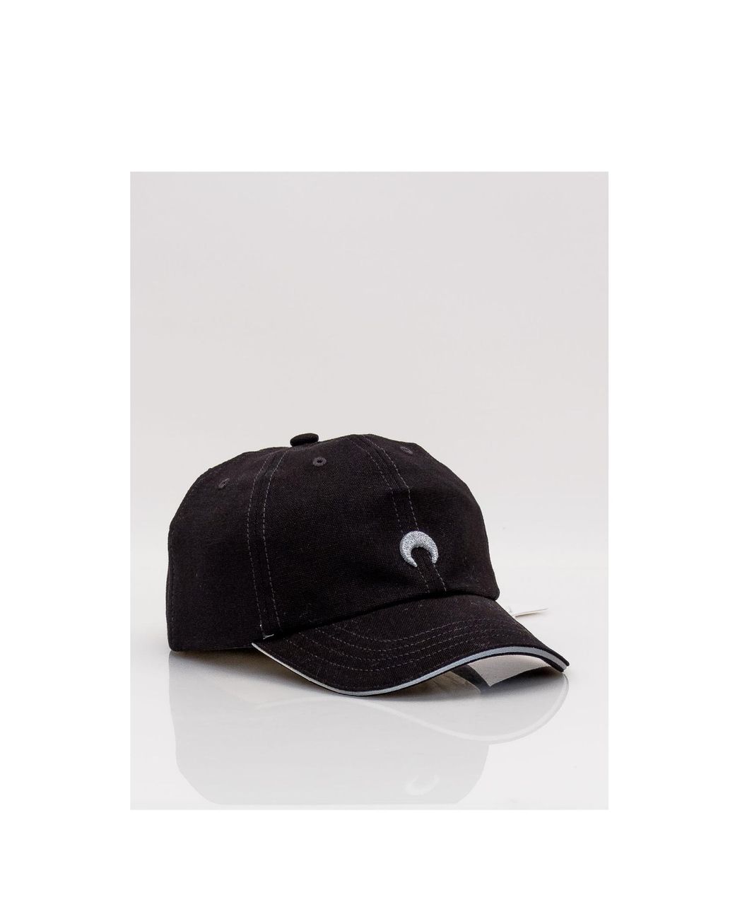 MARINE SERRE Black Logo Detailed Baseball Cap