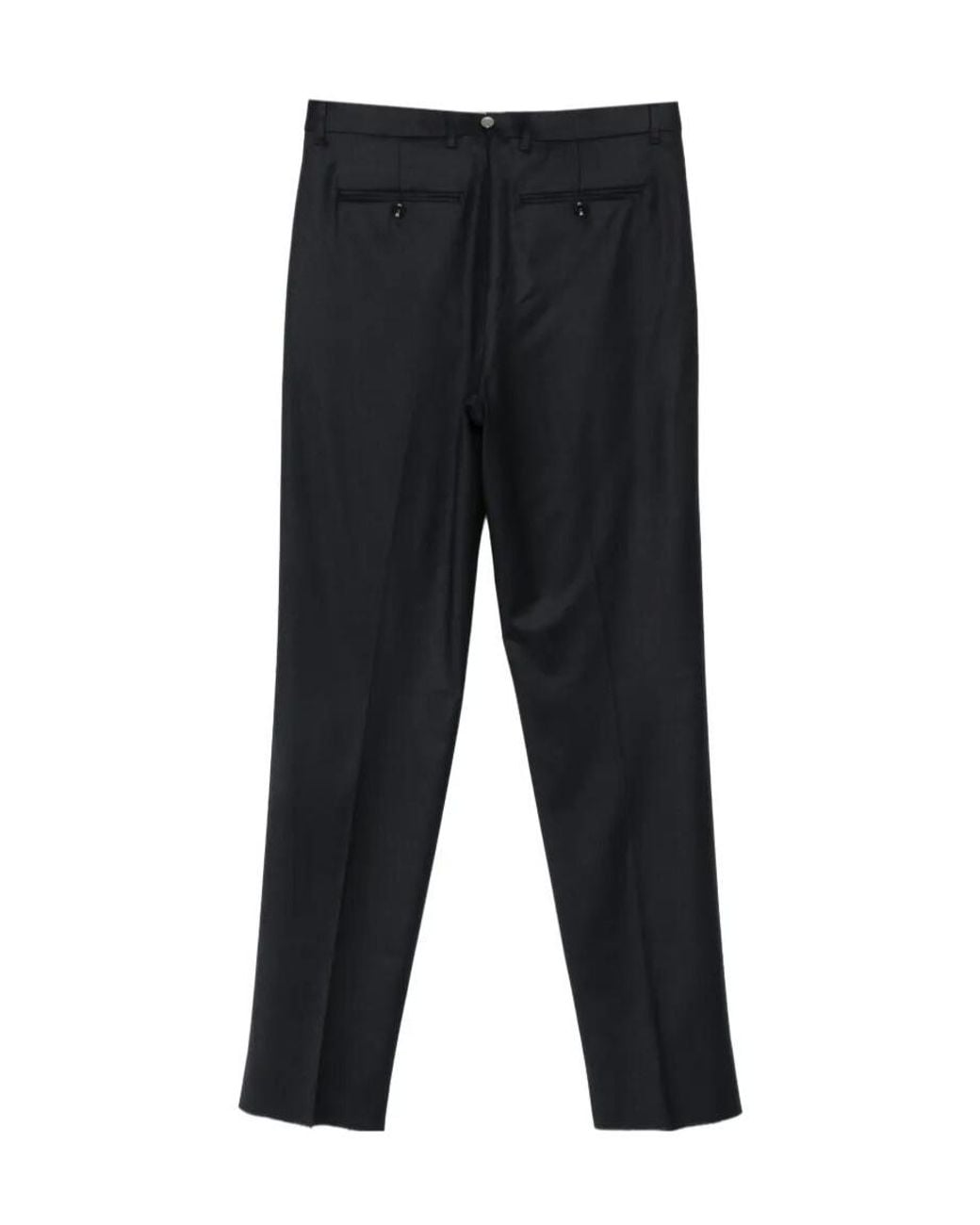Lardini Black Pleated Wool Trousers for men