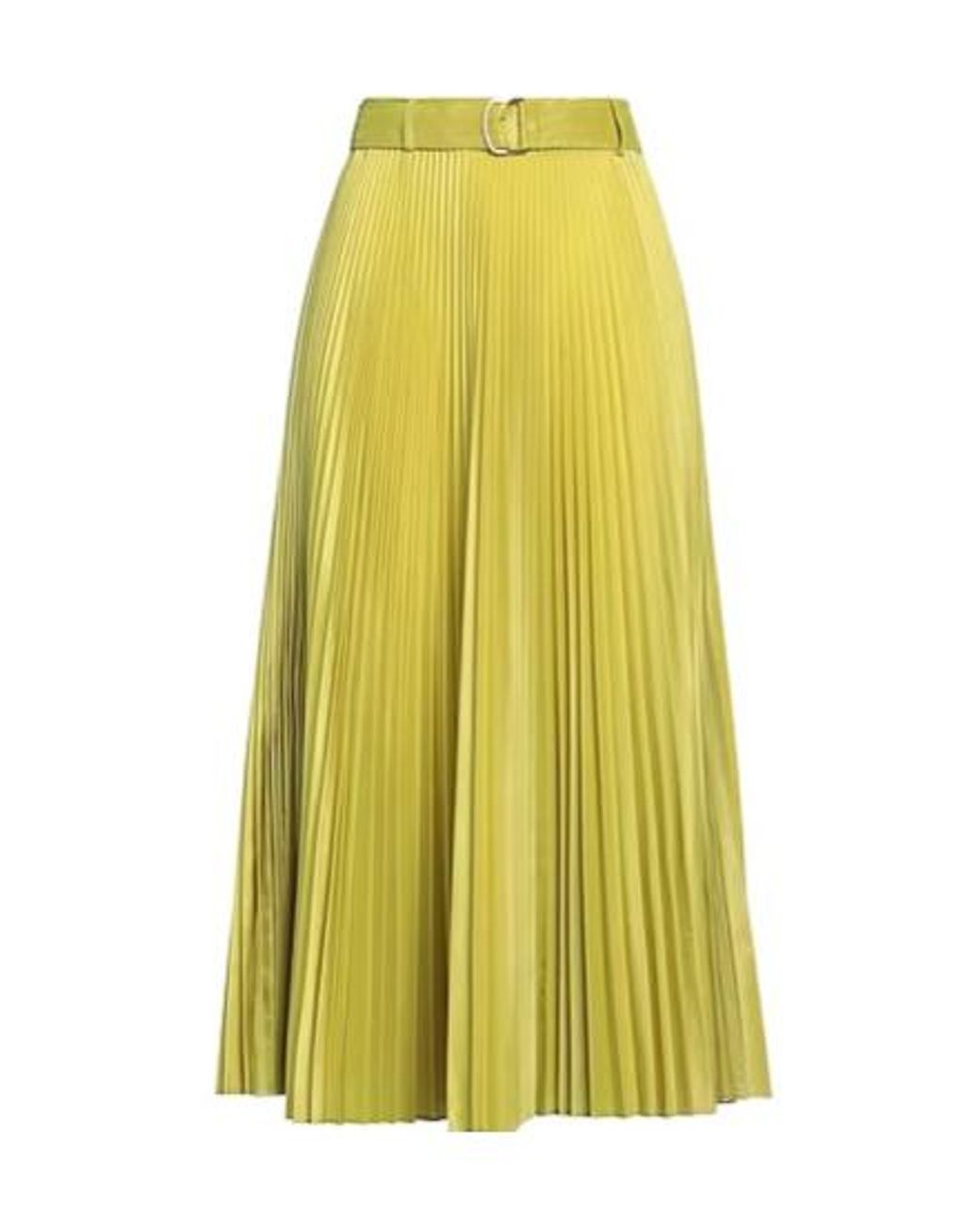 Max Mara Yellow Solid-Color Pleated Skirt