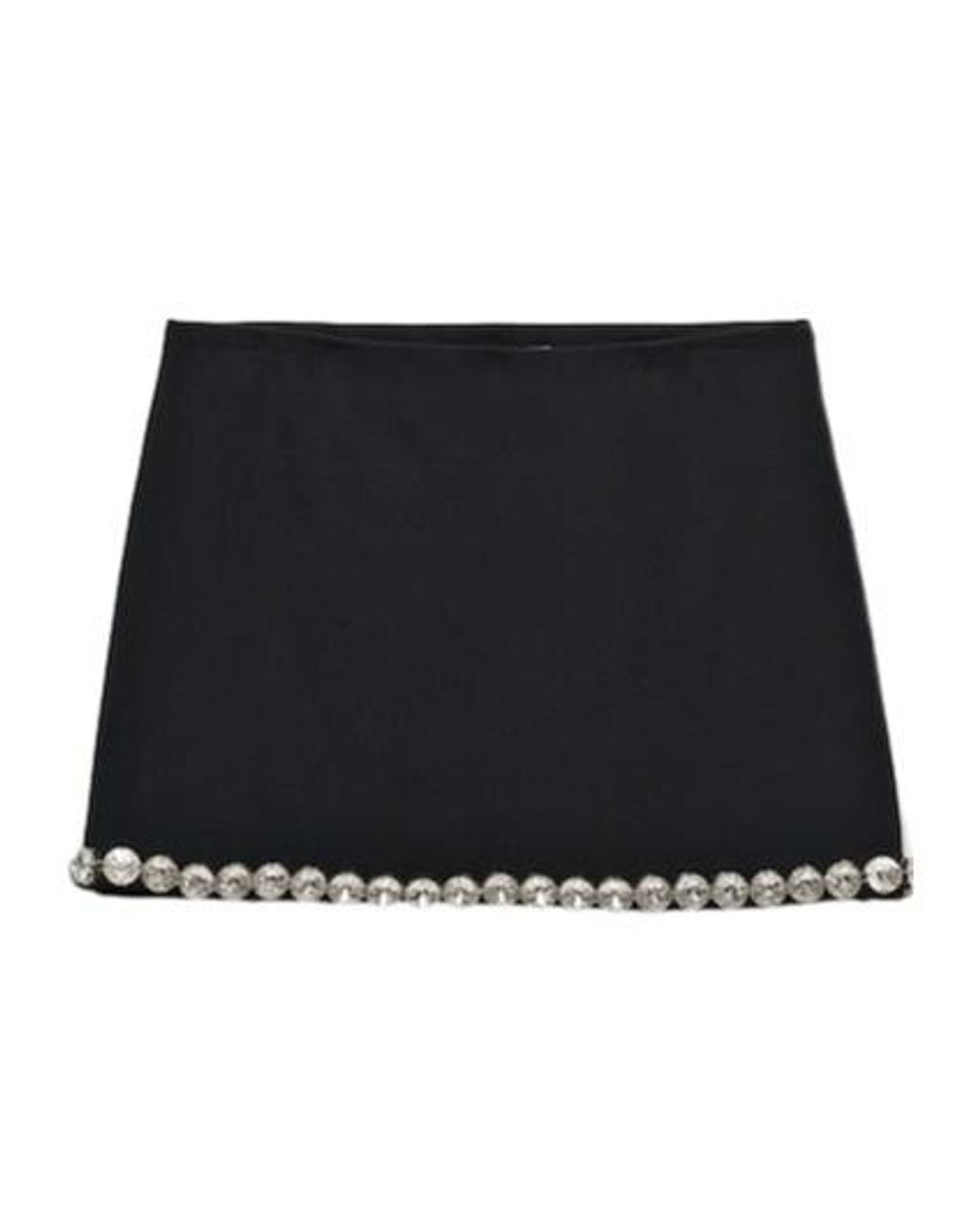 Prada Black Sablè Crystal Embellishment Mini Skirt