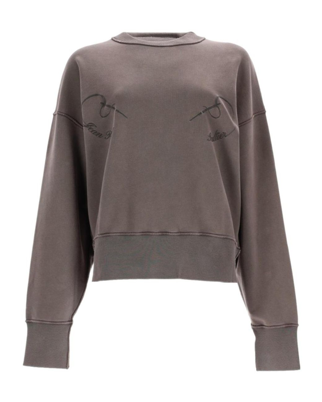 Jean Paul Gaultier Brown Long-Sleeve Embroidered Sweatshirt
