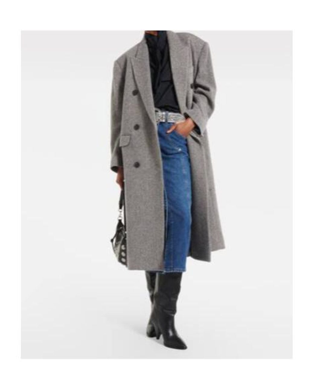 Isabel Marant Gray Lexana Wool-Blend Coat