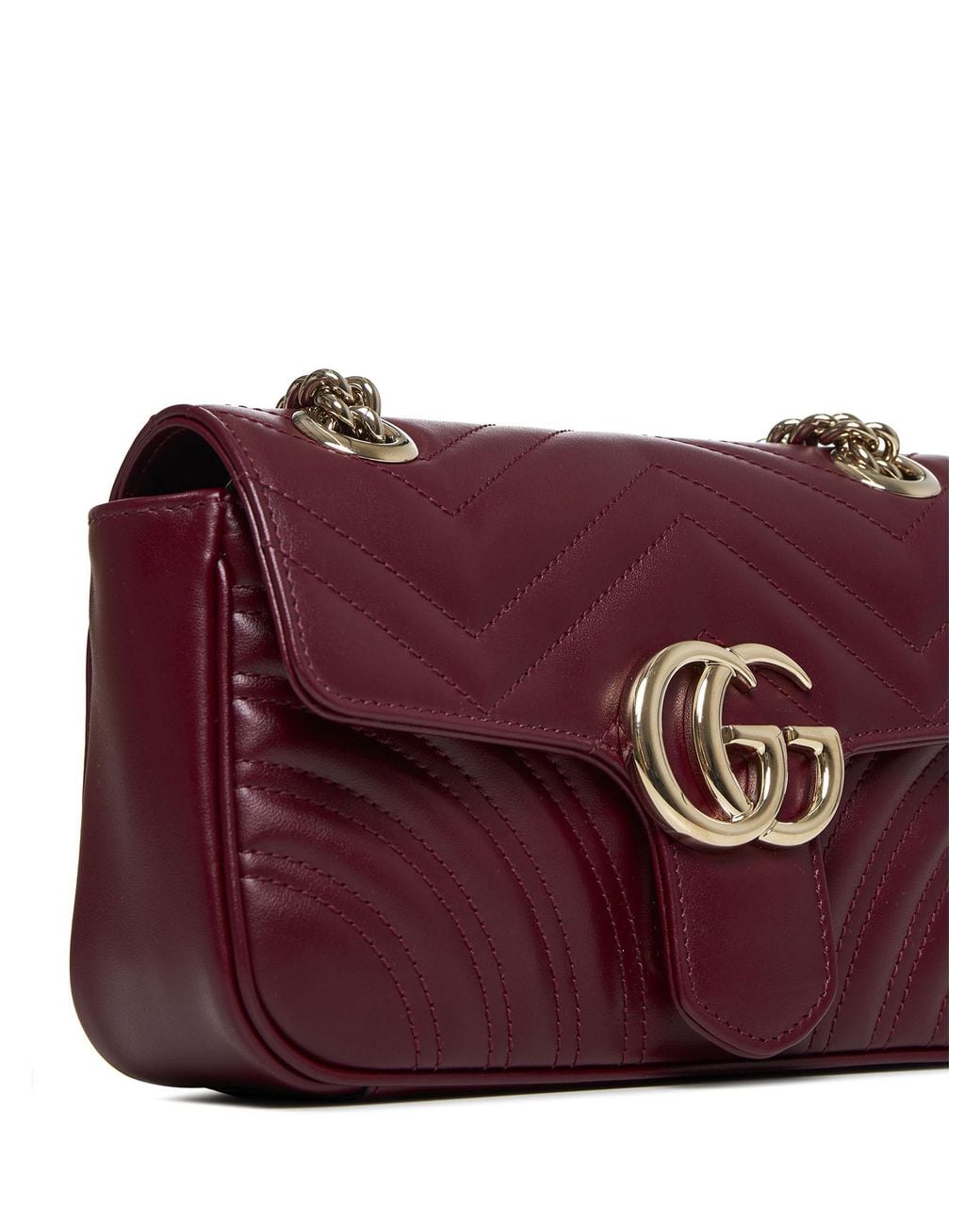 Gucci Purple Logo Plaque Quilted Shoulder Bag