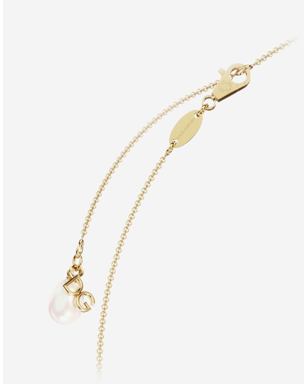 Dolce & Gabbana White Alphabet 18 Kt Chain Necklace