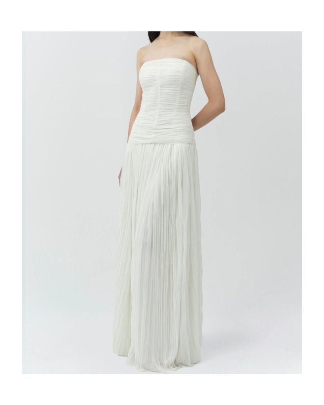 Jonathan Simkhai White Danielle Crinkle Jersey Bustier Gown