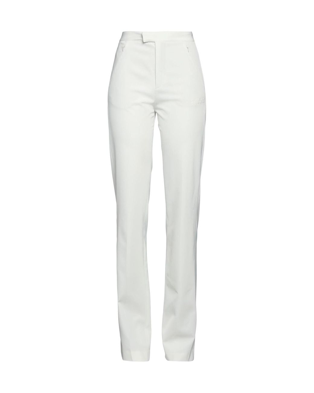 MM6 by Maison Margiela White Minimalist Solid Color Straight-Leg Pants