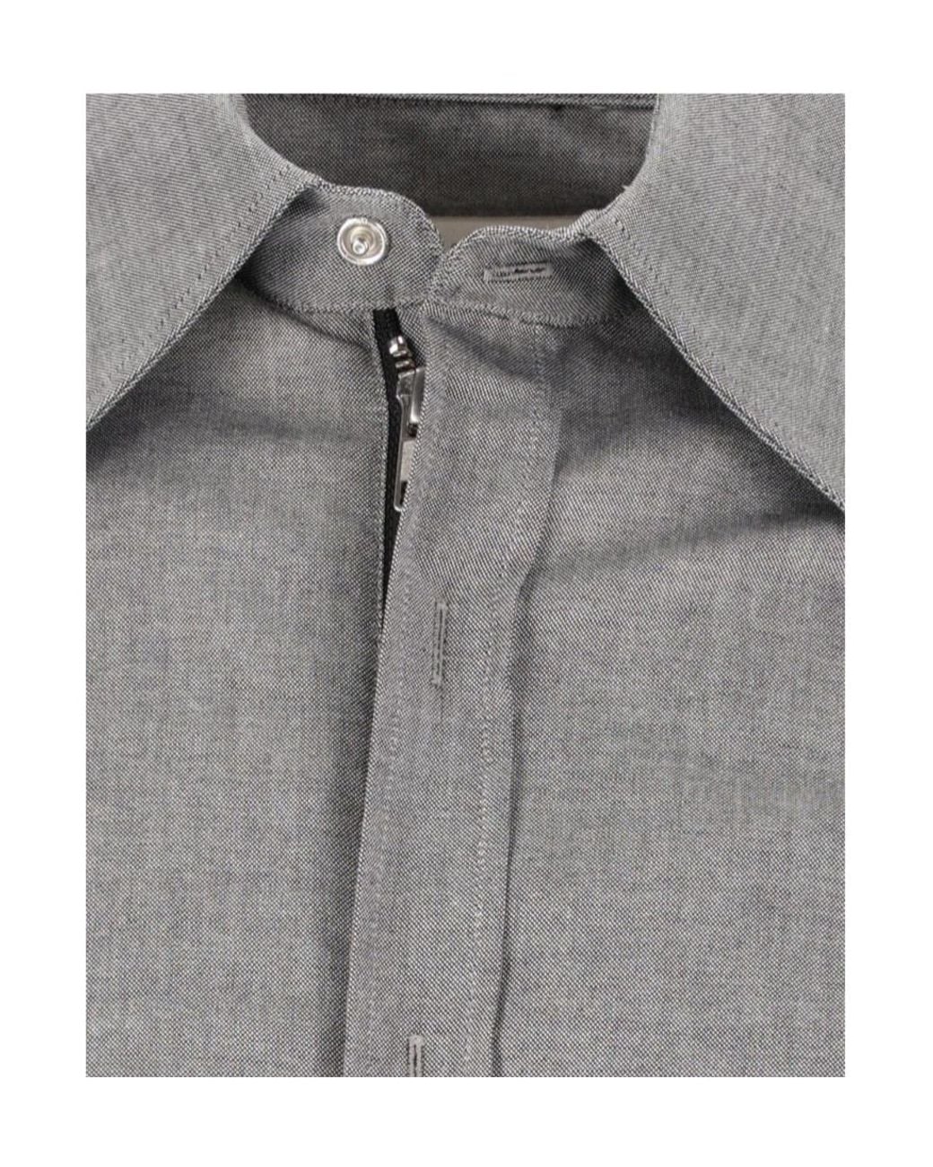 MM6 by Maison Margiela Gray Numeric Embroidered Shirt for men