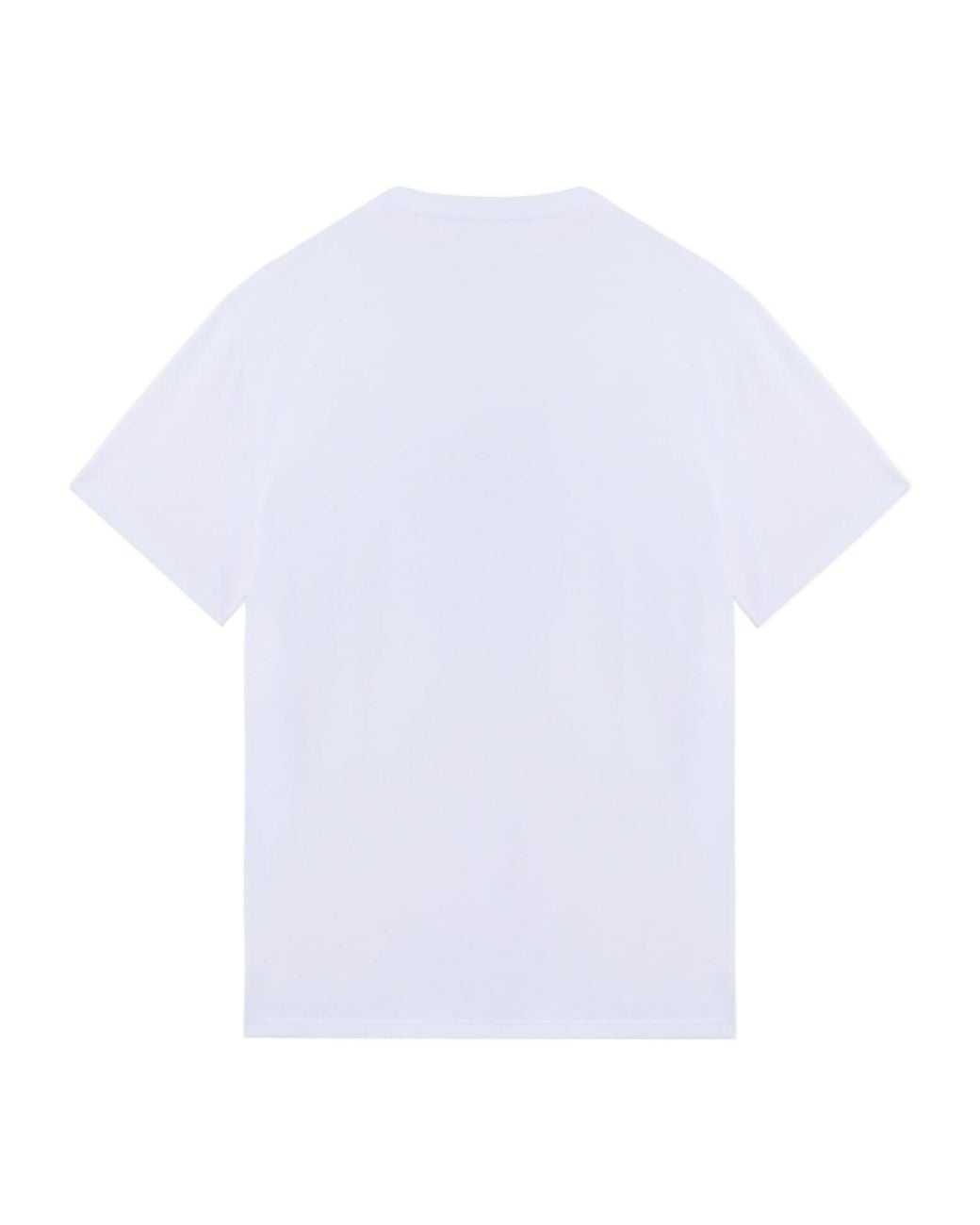 McQueen White Lace Skull Crewneck T-Shirt for men