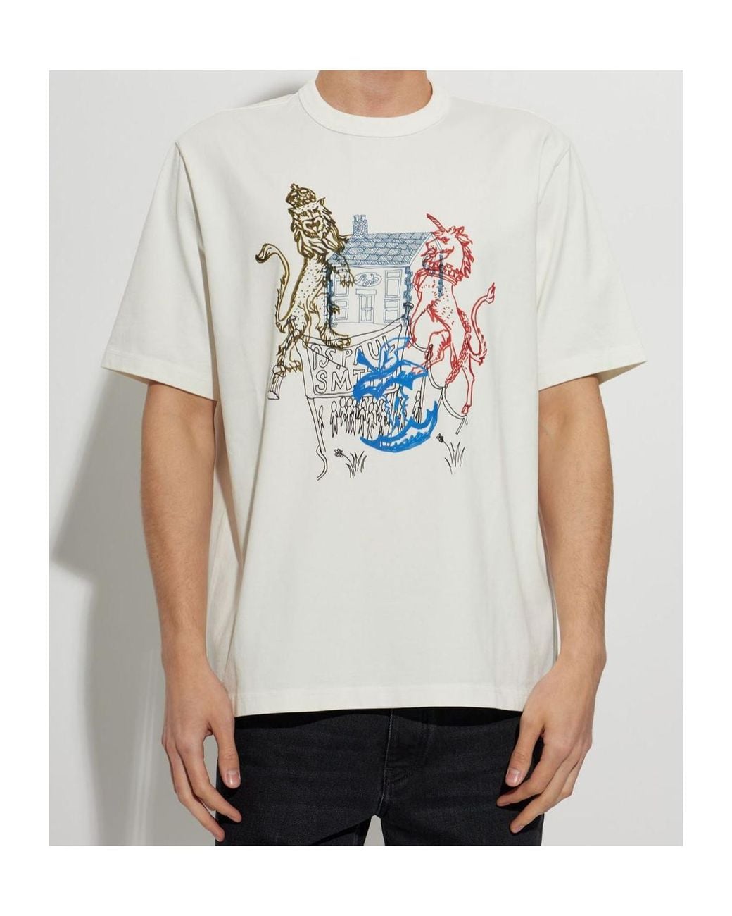 Paul Smith White Ps Graphic Print T-Shirt for men