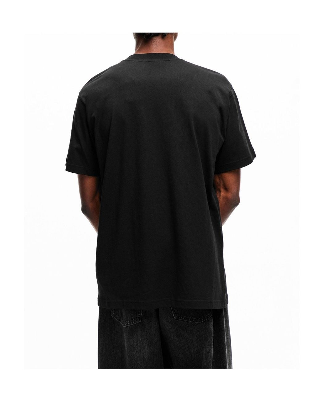 Moschino Black Simple Crew Neck Shortsleeve Top for men