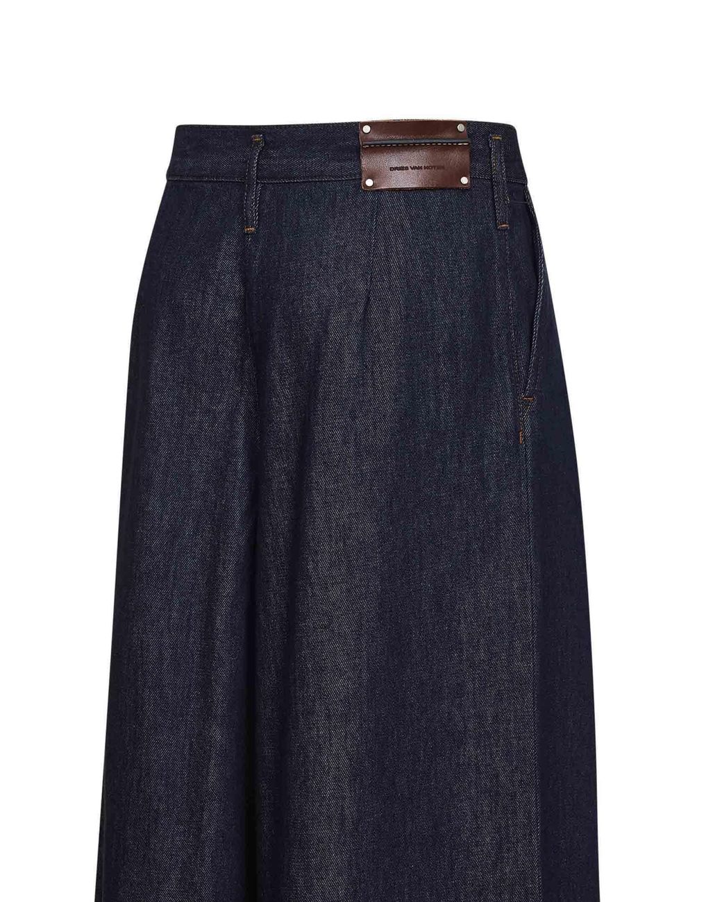 Dries Van Noten Blue Pleated Wide-Leg Jeans
