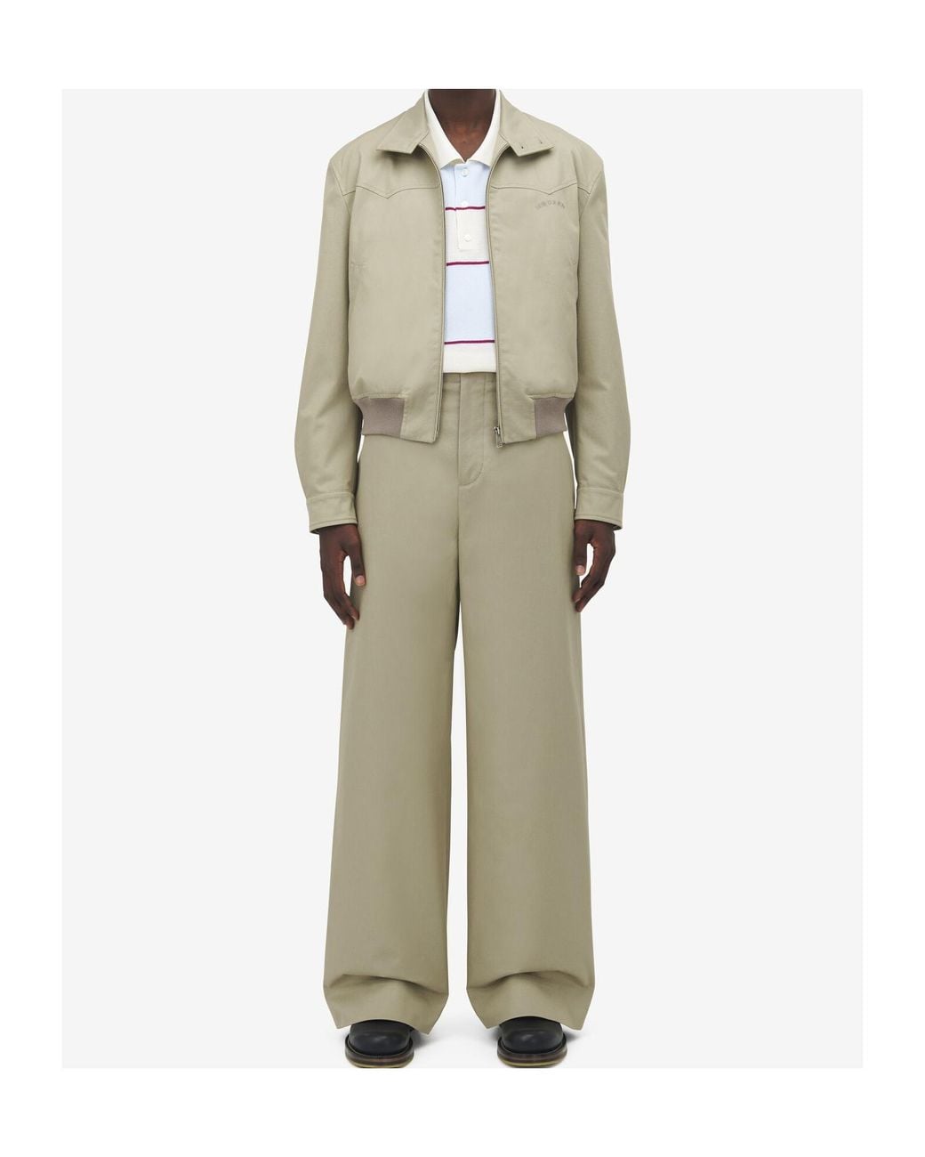 McQueen Natural Cotton Cropped Harrington Jacket for men