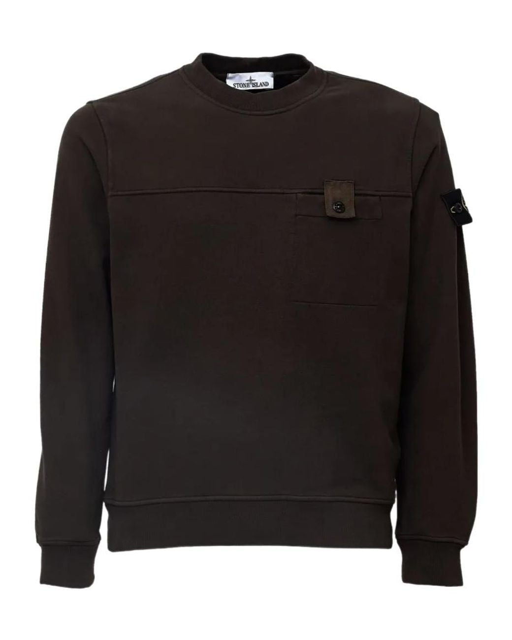 Stone Island Black Button-Pocket Logo-Patch Sweater for men
