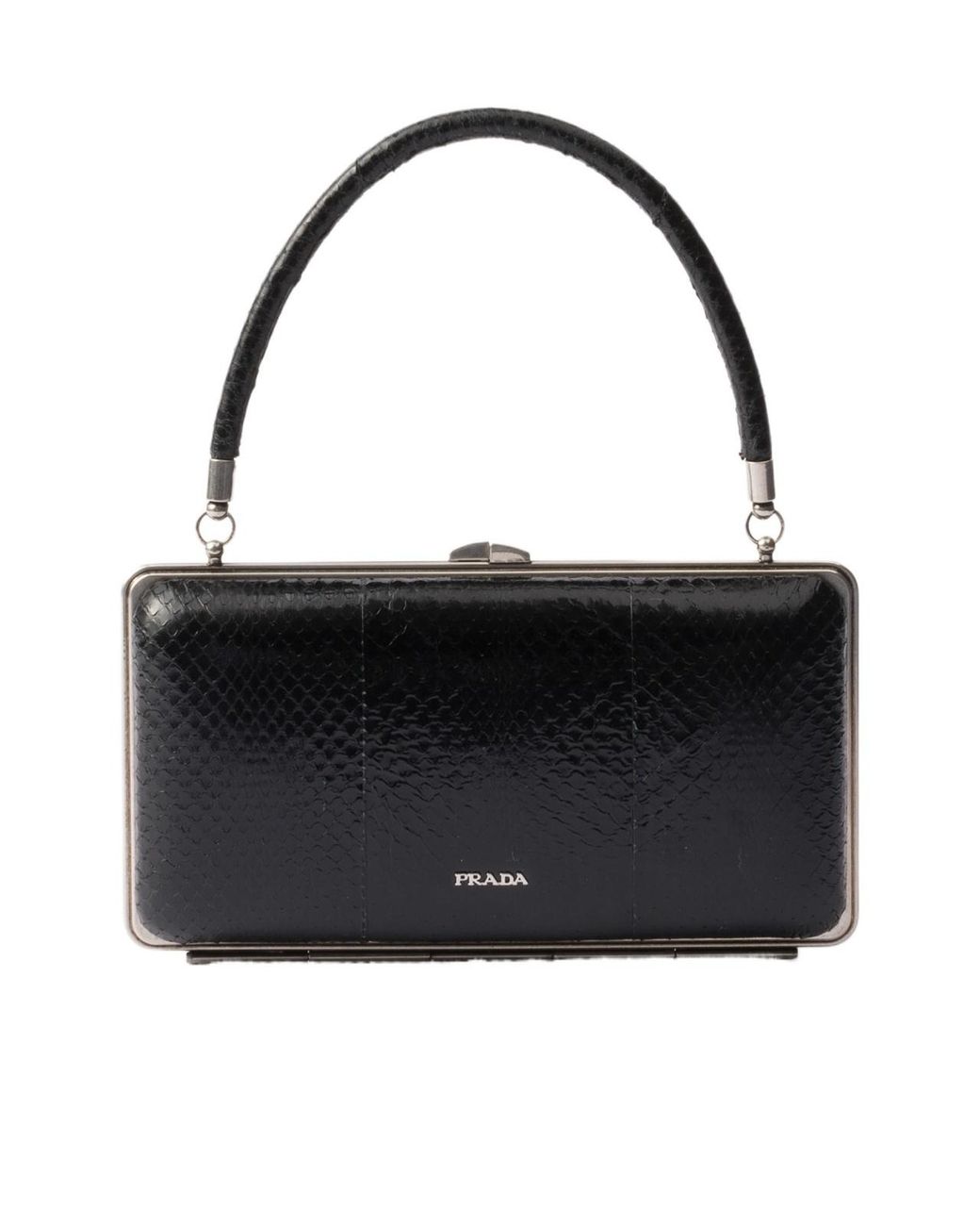 Prada Black Ayers Leather Clutch