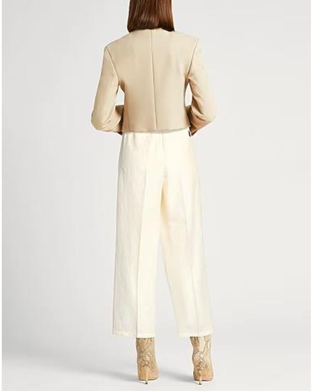 Max Mara White High-Waisted Straight-Leg Pants