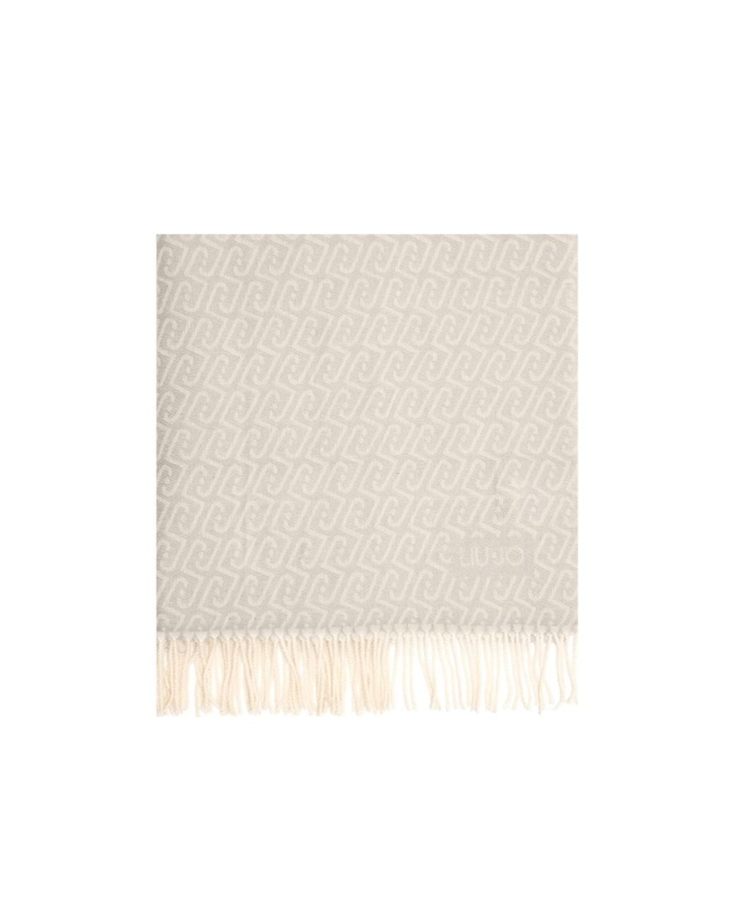 Liu Jo White Tasseled Scarf