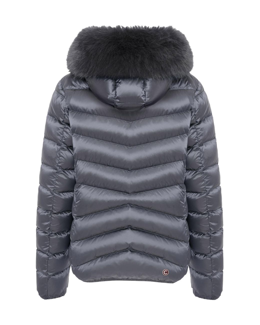 Colmar Gray Fur-Trim Quilted Coat